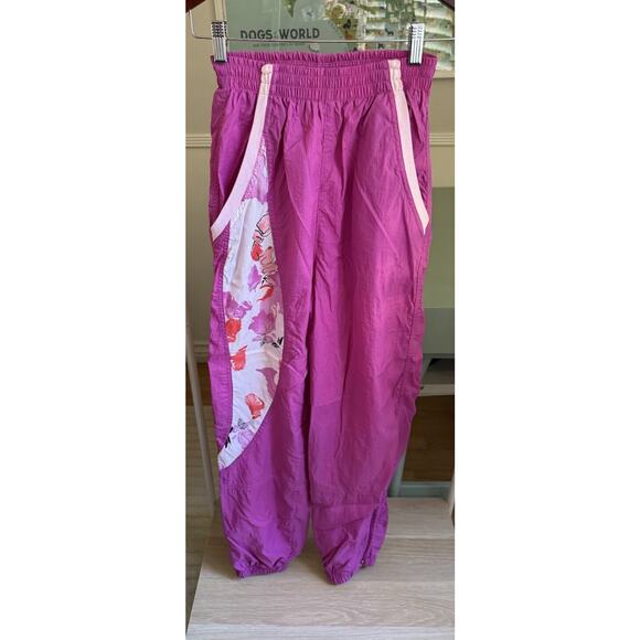 VTG Windbreaker 80s 90s Jogger Pants Pink Hammer Floral Grandma Gorpcore S Ski - Picture 5 of 9